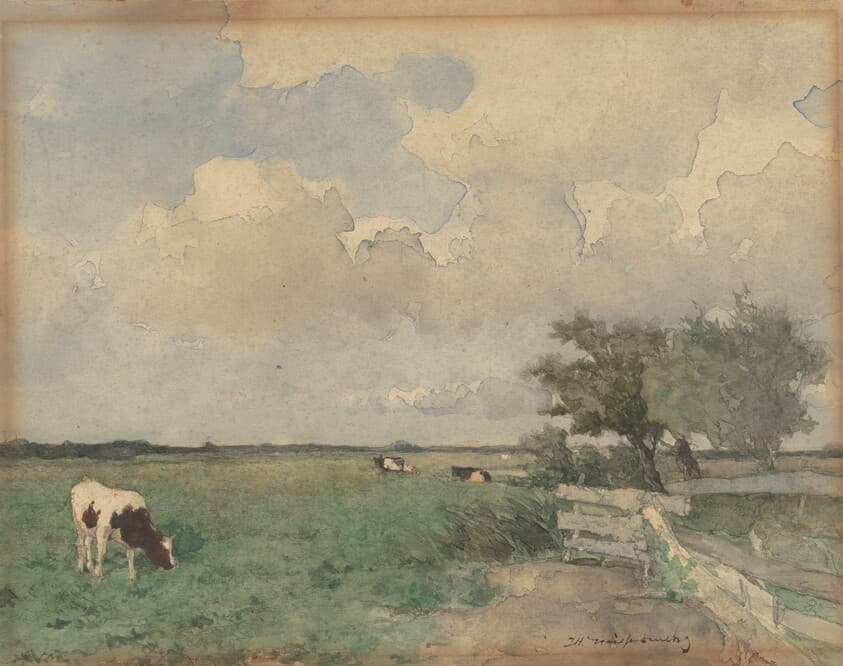 Landscape with a Cow — Jan Hendrik Weissenbruch