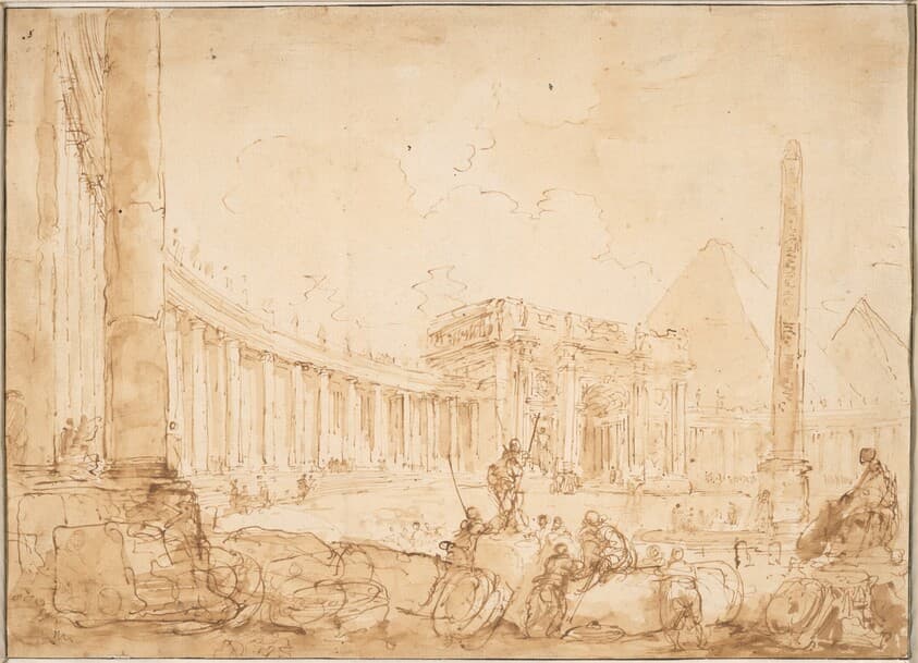 A Roman Capriccio — Hubert Robert
