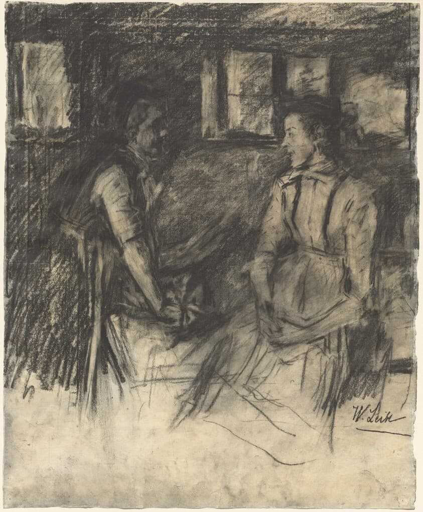 Two Women in the Kitchen — Wilhelm Leibl
