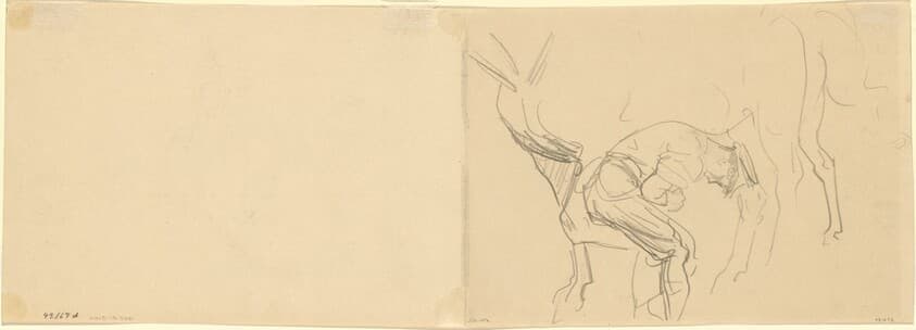 Study for "Shoeing Calvary Horses at the Front" [verso] — John Singer Sargent