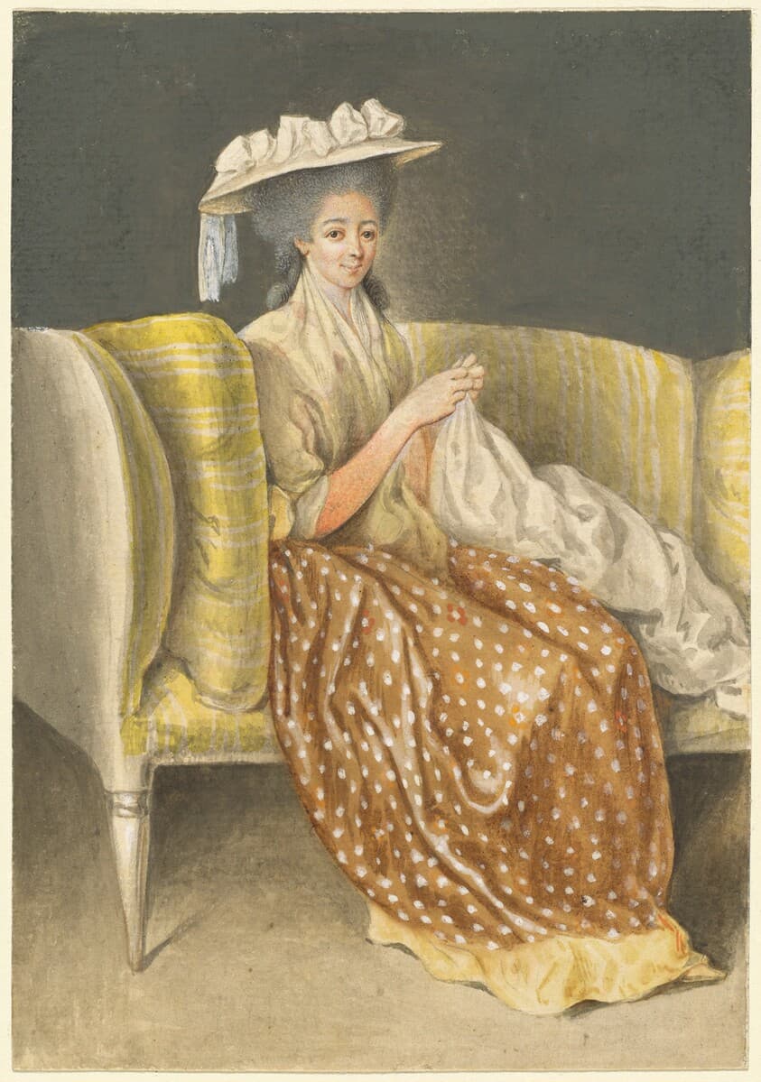 Portrait of a Lady Sewing — Daniel Nikolaus Chodowiecki