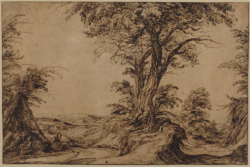 Landscape with Sleeping Peasants — Jacques de Gheyn II
