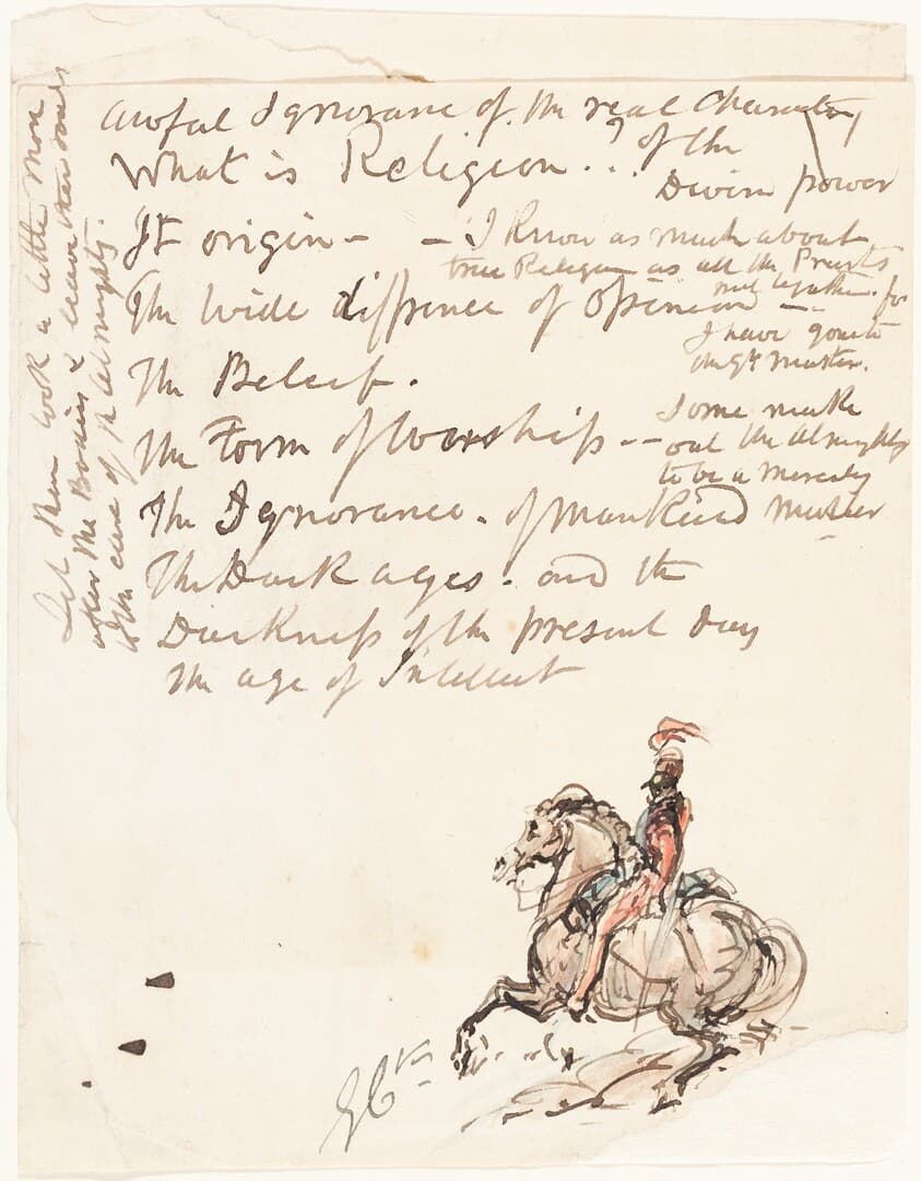 Sketch of Mounted Hussar — George Cruikshank