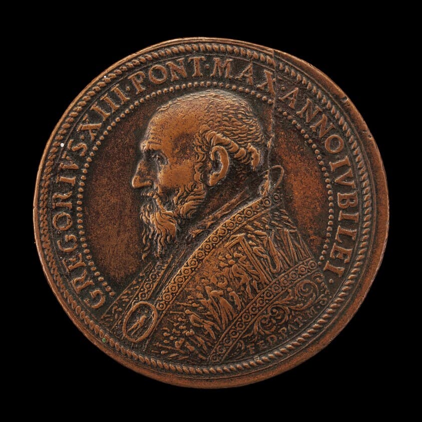 Gregory XIII (Ugo Buoncompagni, 1502-1585), Pope 1572 [obverse] — Giovan Federico Bonzagni
