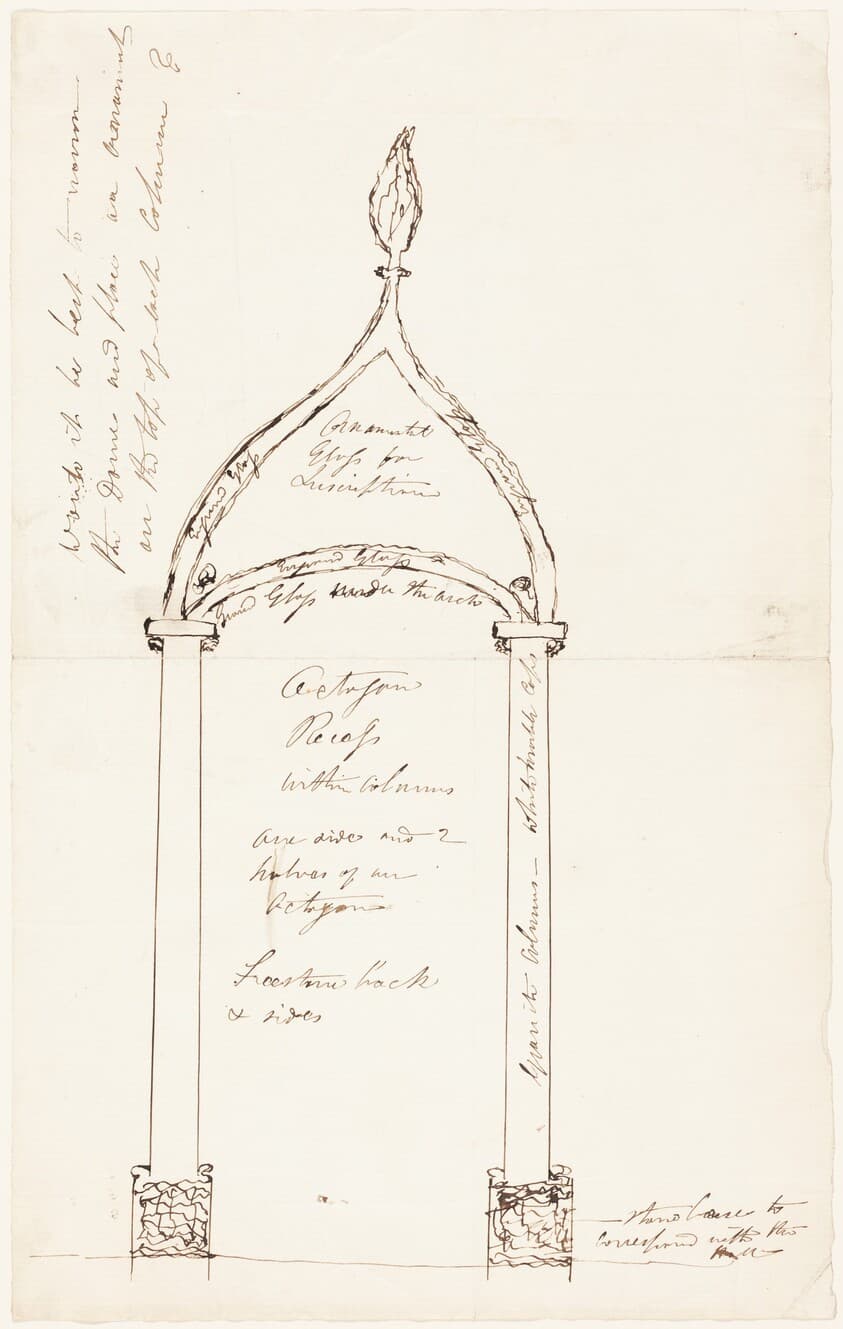 Sketch of Octagon Recess with Columns — George Cruikshank