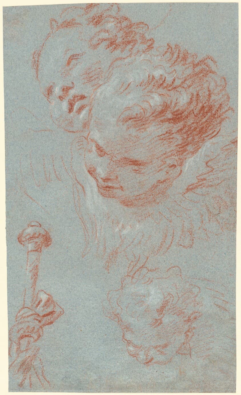 Three Cherubs and a Beribboned Staff — Giovanni Battista Tiepolo