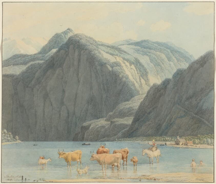 Königsee with the Cliffs of St. Bartholomëe — Wilhelm von Kobell
