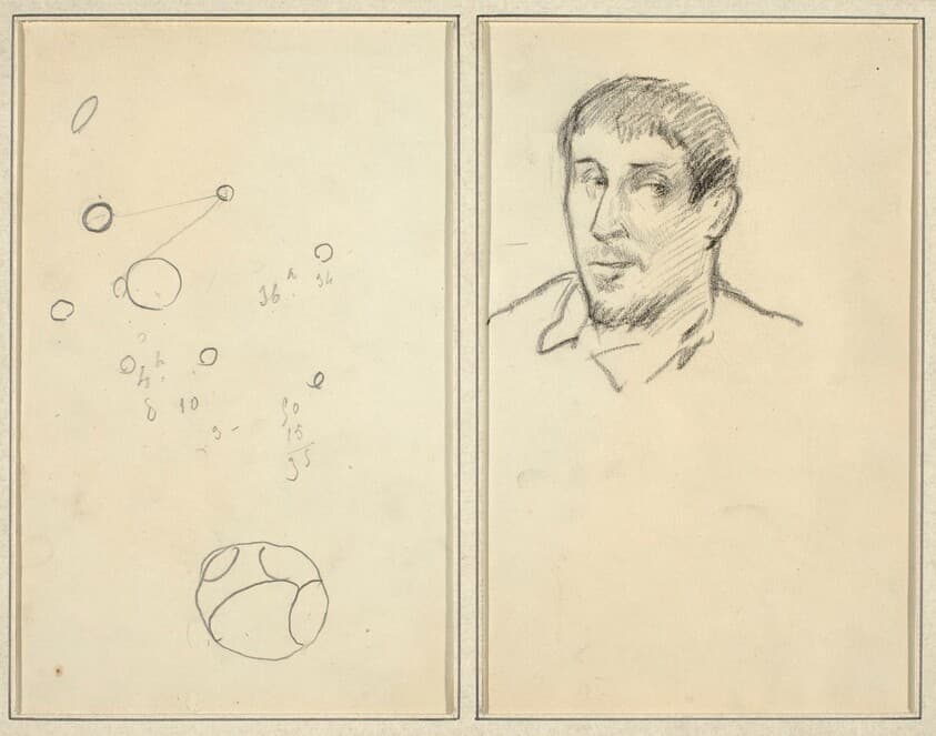 Circles and Numbers; Self-Portrait [recto] — Paul Gauguin