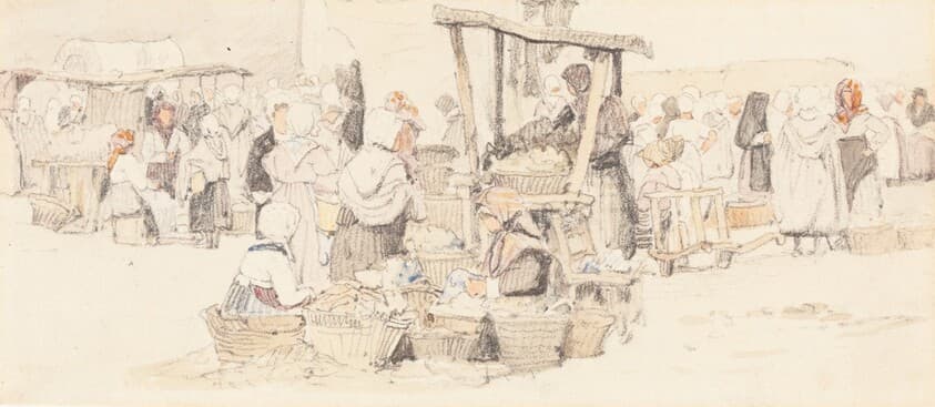 An Outdoor Market — Samuel Prout
