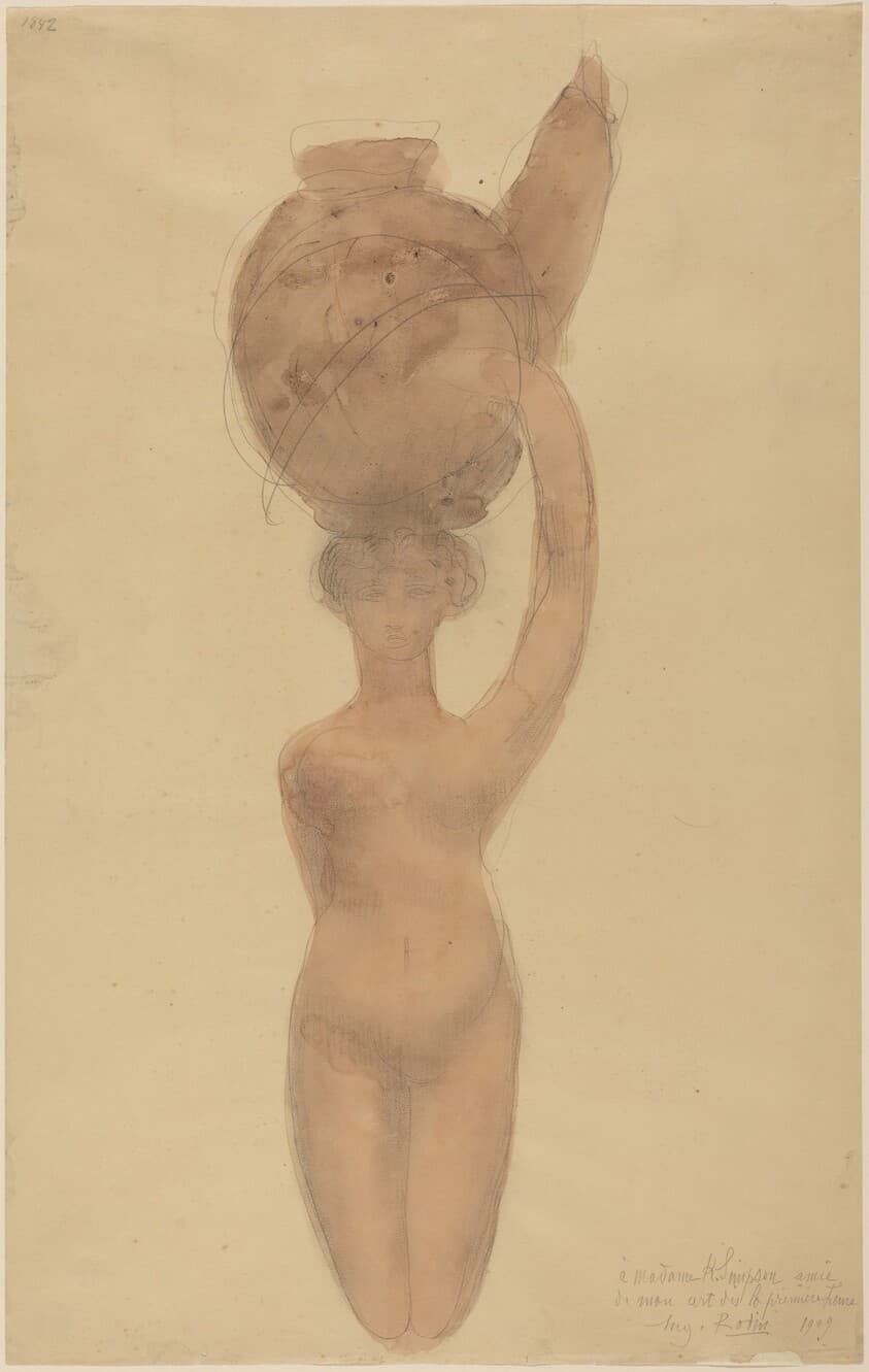 Nude Woman Carrying Vase on Head — Auguste Rodin