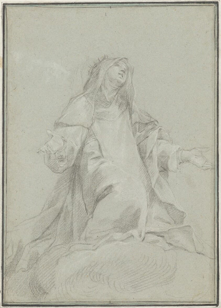 Saint Catherine of Siena on a Cloud — Luigi Garzi