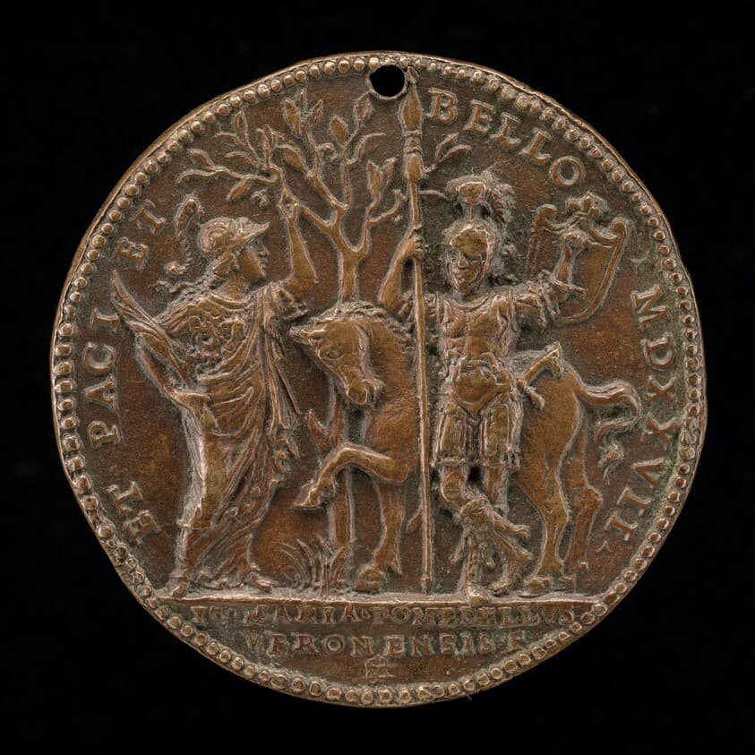 Pallas and Mars with His Horse [reverse] — Giovanni Maria Pomedelli