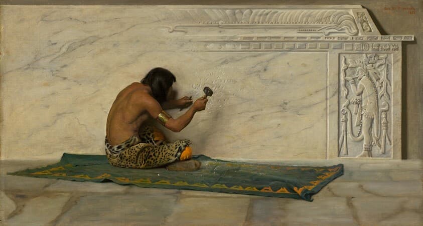 An Aztec Sculptor — George de Forest Brush