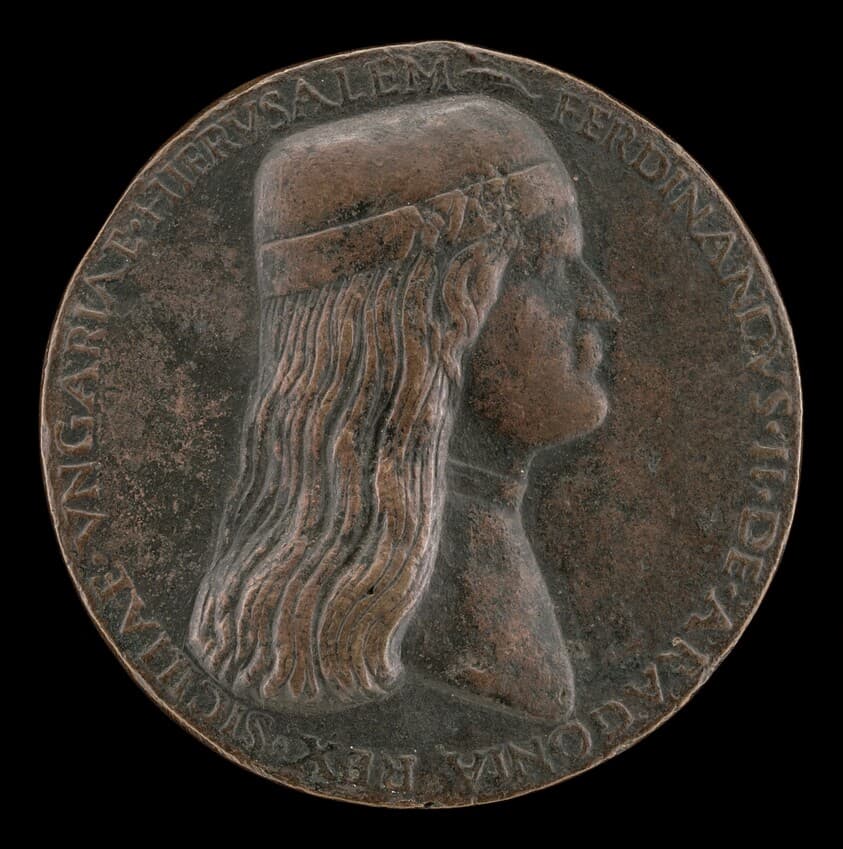 Ferdinand II of Aragon, died 1496, Prince of Capua and King of Naples 1495 [obverse] — Adriano Fiorentino