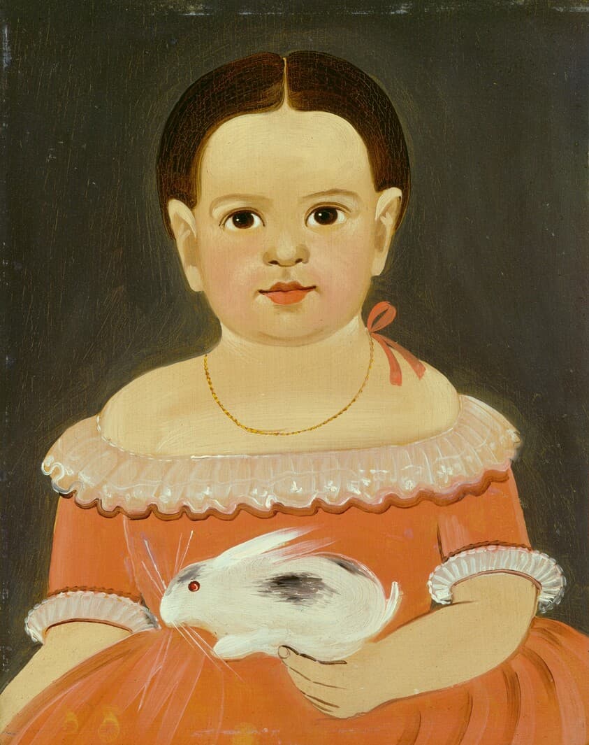 Little Girl with Pet Rabbit — Sturtevant J. Hamblin