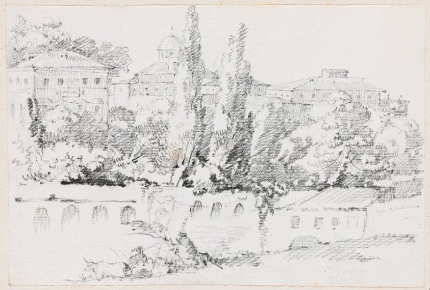 Walls of Rome with Santa Maria del Popolo in the Distance — Joseph-Marie Vien