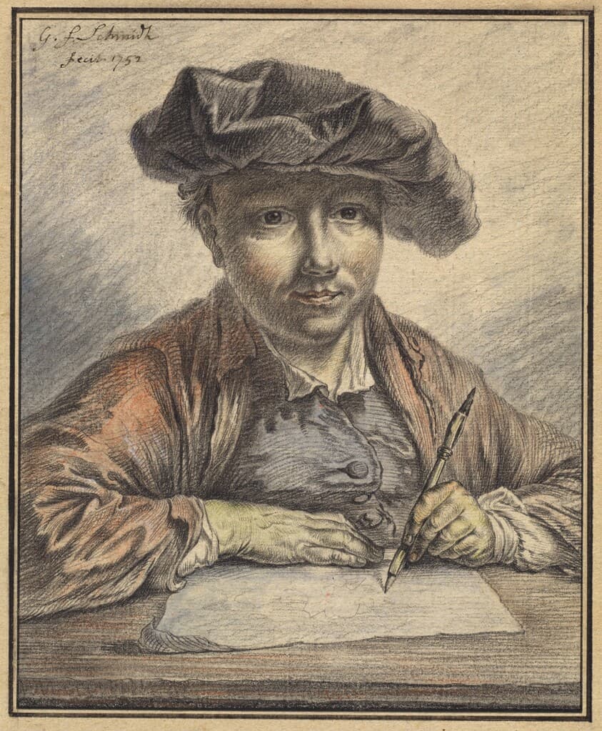 Self-Portrait Sketching — Georg Friedrich Schmidt
