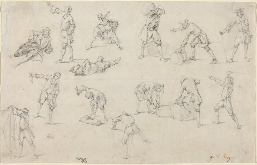 Studies of Soldiers in Camp — Georg Philipp Rugendas