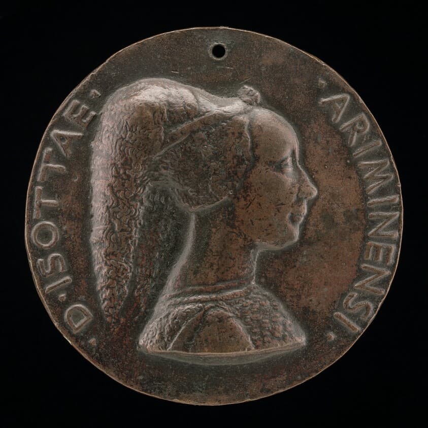 Isotta degli Atti, 1432/1433-1474, Mistress 1446, then Wife after 1453, of Sigismondo Malatesta [obverse] — Matteo de' Pasti