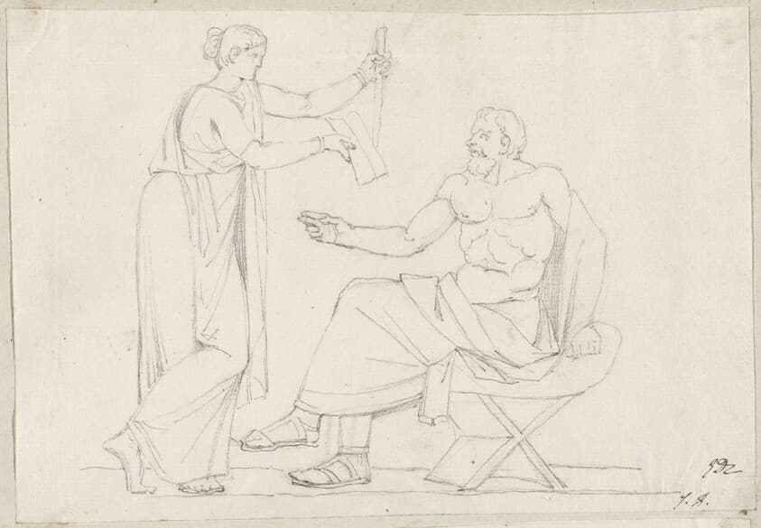 Socrates and Diotime — Jacques-Louis David