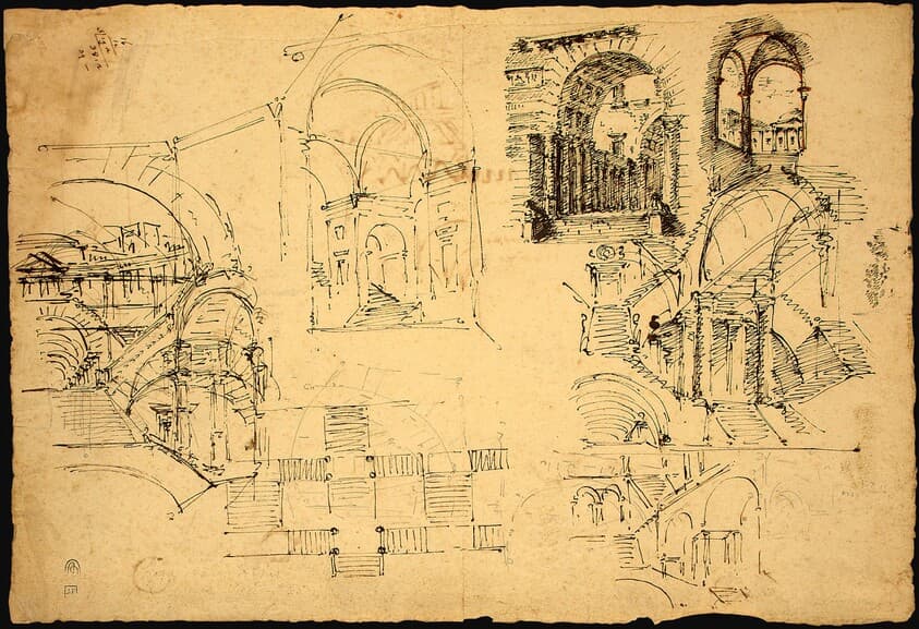 Designs for Palatial Arches [verso] — Lorenzo Sacchetti