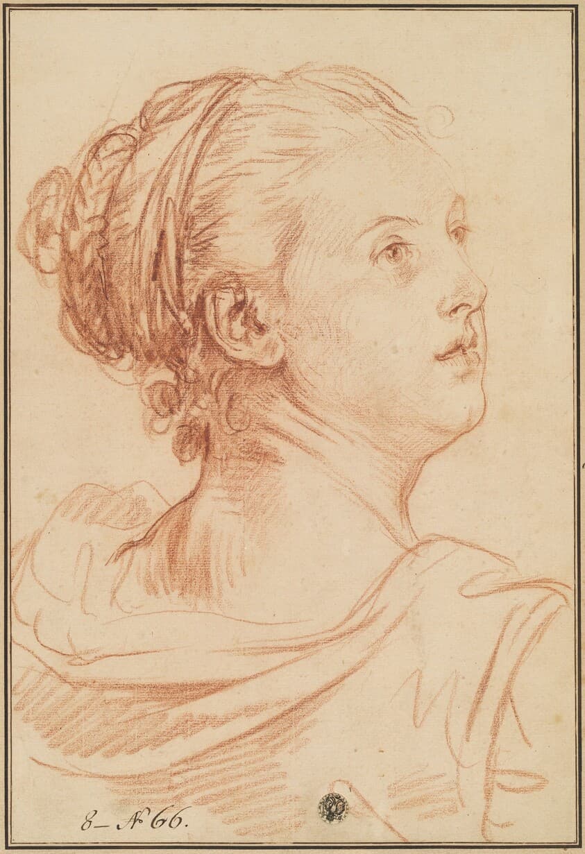 Head of a Woman Looking Back Over Her Shoulder — Jean-Baptiste Greuze