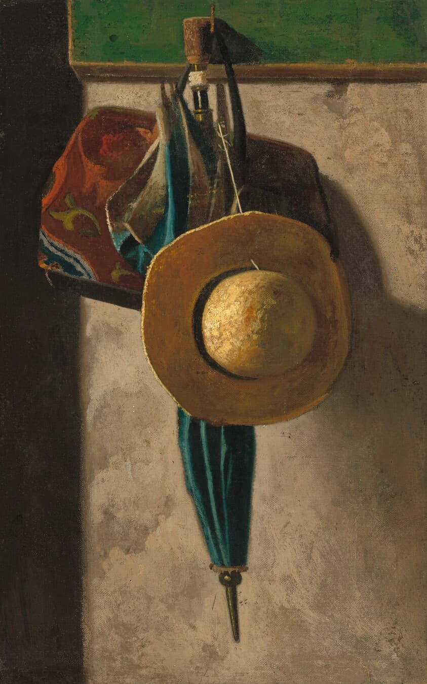 Straw Hat, Bag, and Umbrella — John Frederick Peto