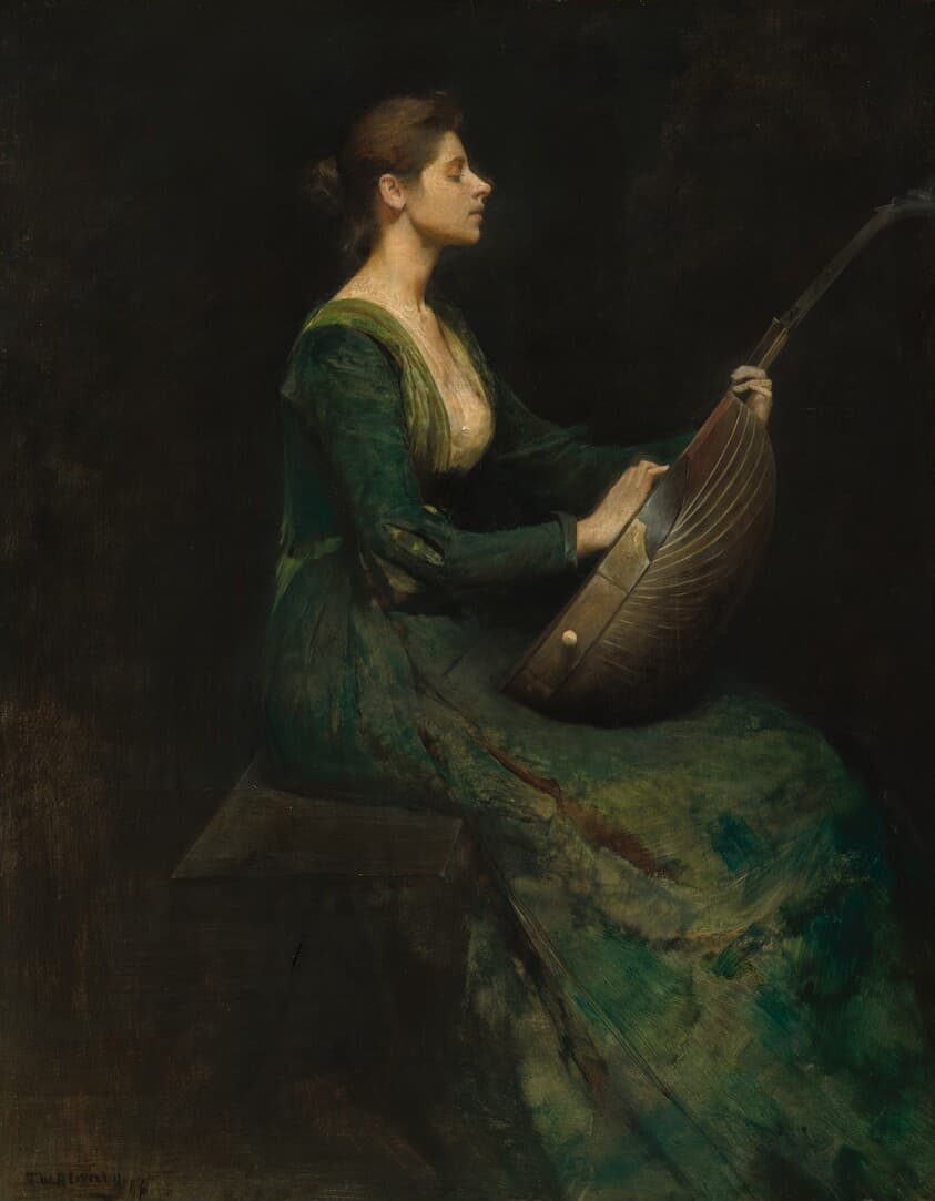 Lady with a Lute — Thomas Wilmer Dewing