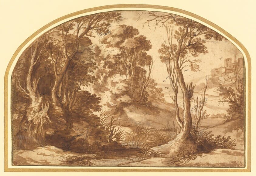 Pool at the Edge of a Wood — Herman van Swanevelt