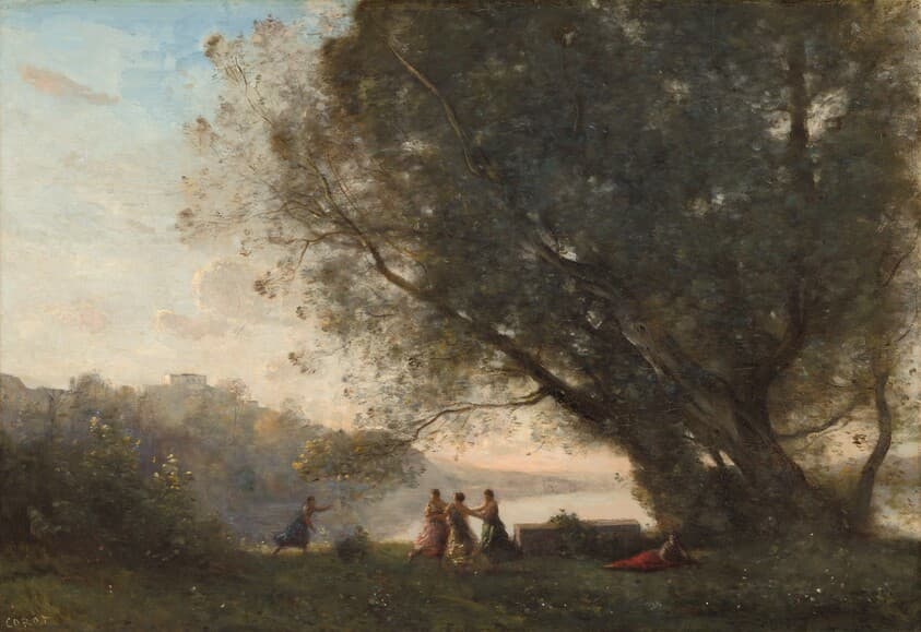 Dance under the Trees at the Edge of the Lake — Jean-Baptiste-Camille Corot