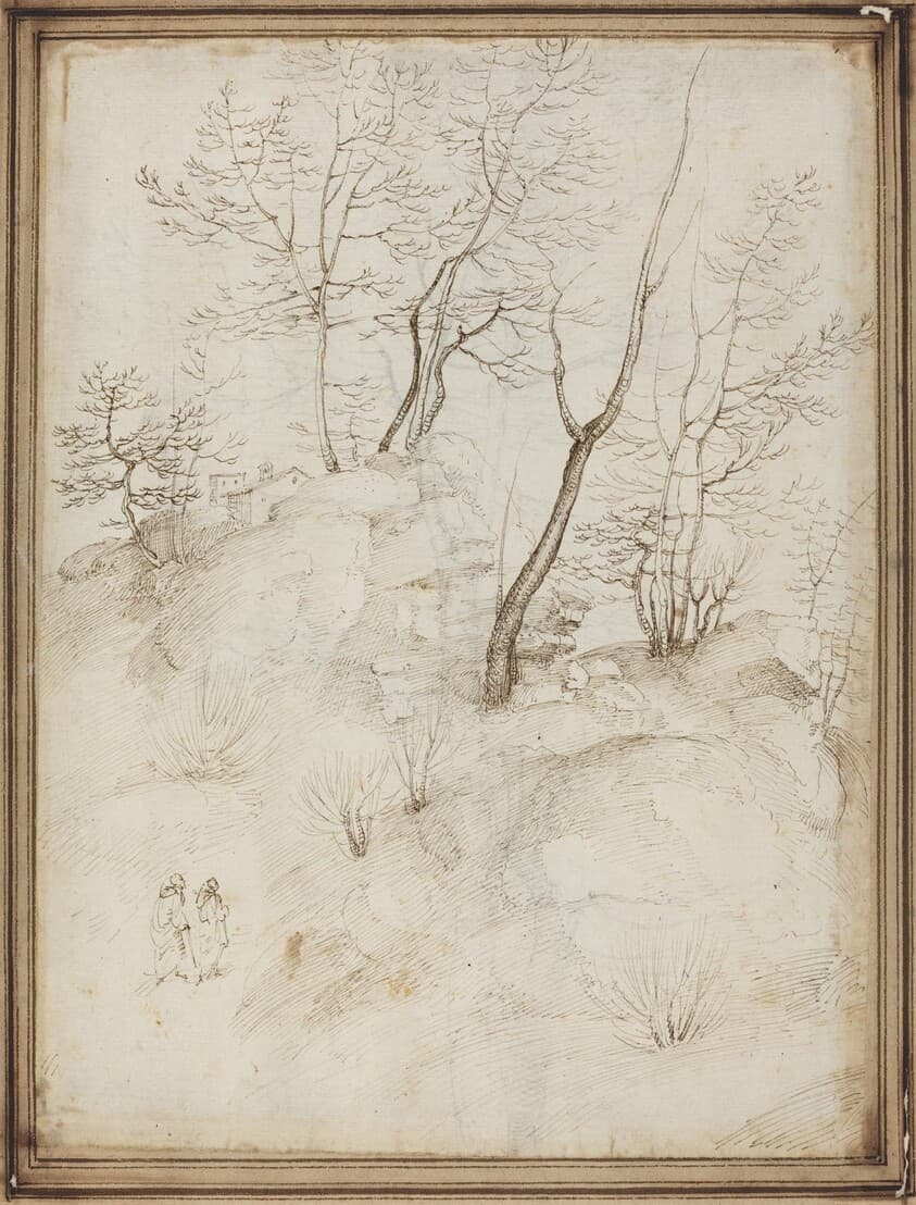 Two Friars on a Hillside [recto] — Fra Bartolommeo