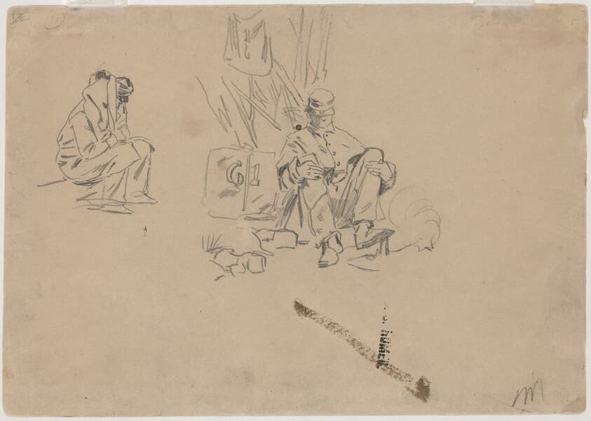 Two Soldiers Resting [verso] — Winslow Homer
