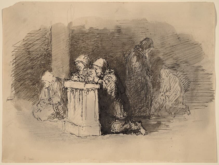 Praying Figures in a Church, Florence — Robert Walter Weir