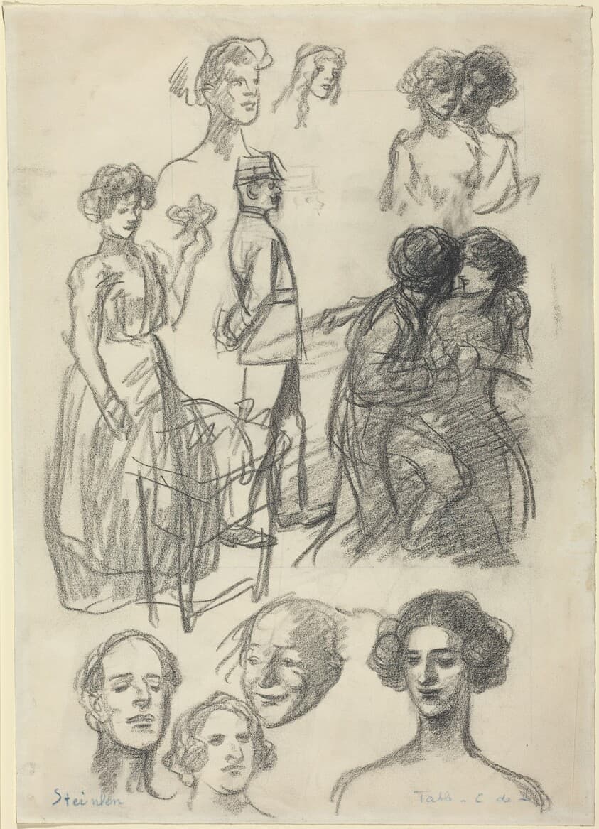 Sketches for "Lovers on a Bench" — Théophile Alexandre Steinlen