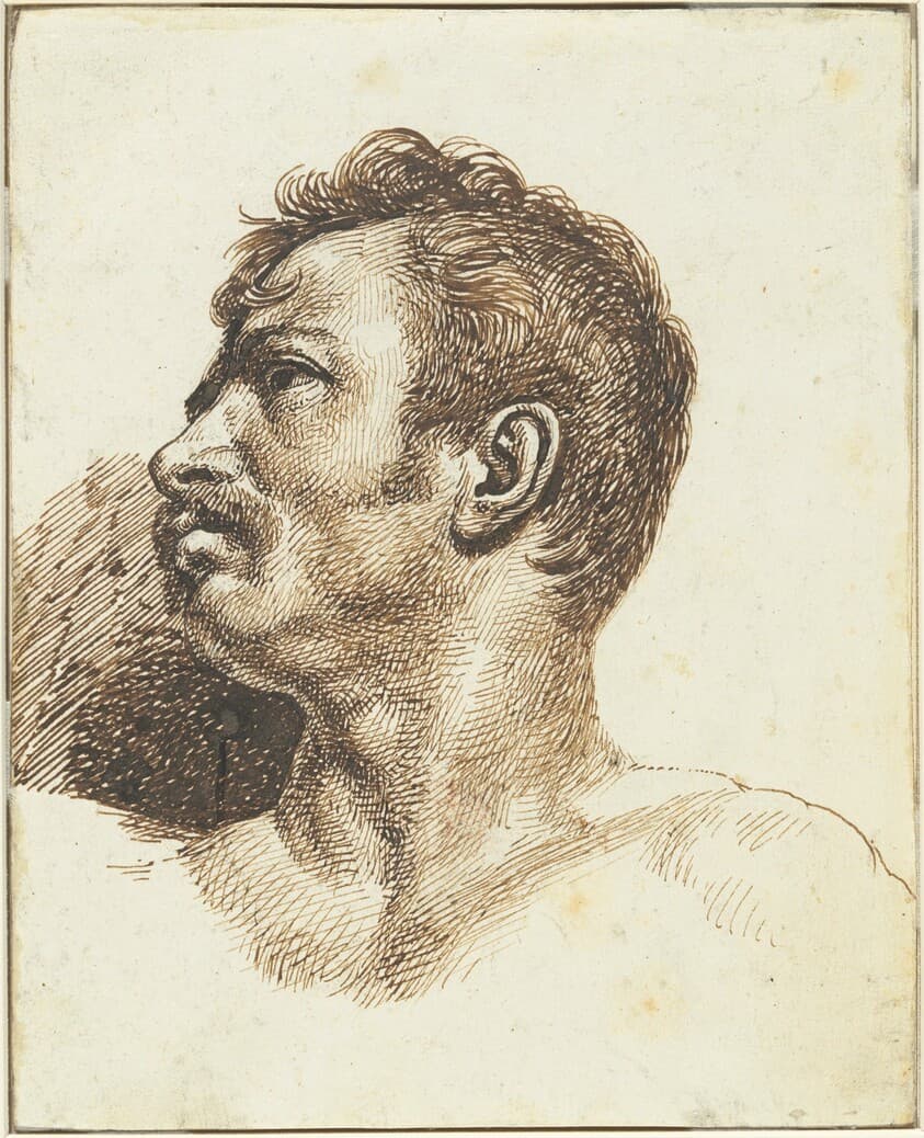 Head of a Man [recto] — Théodore Gericault