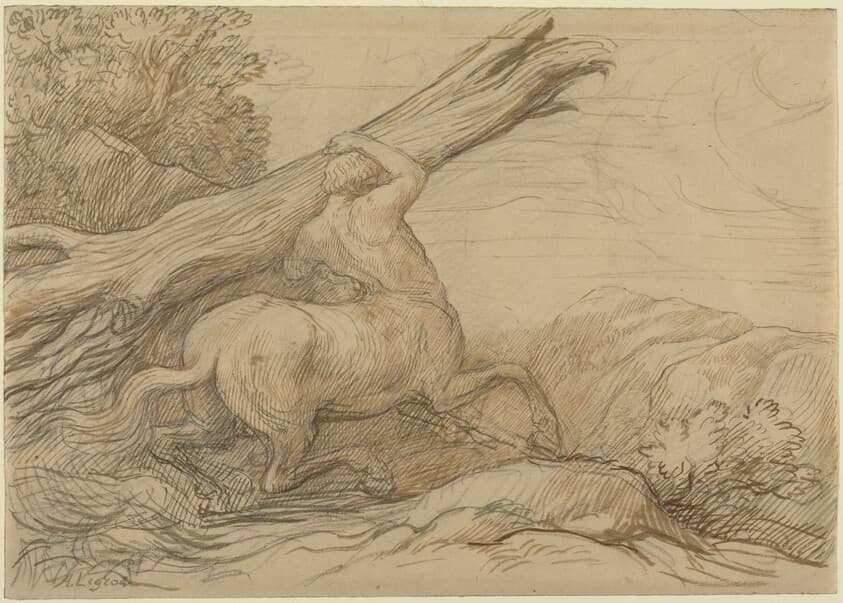 Centaur Carrying a Tree Trunk — Alphonse Legros