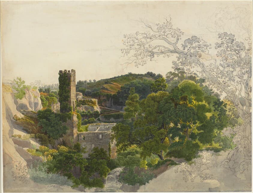 Ruins of a Fortified Tower among Wooded Hills — Friedrich Salathé