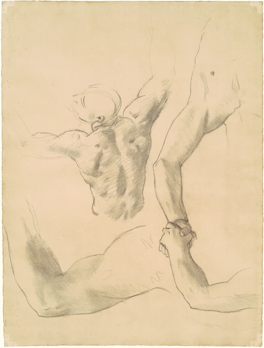 Studies for "Two Classical Male Figures Wrestling" — John Singer Sargent