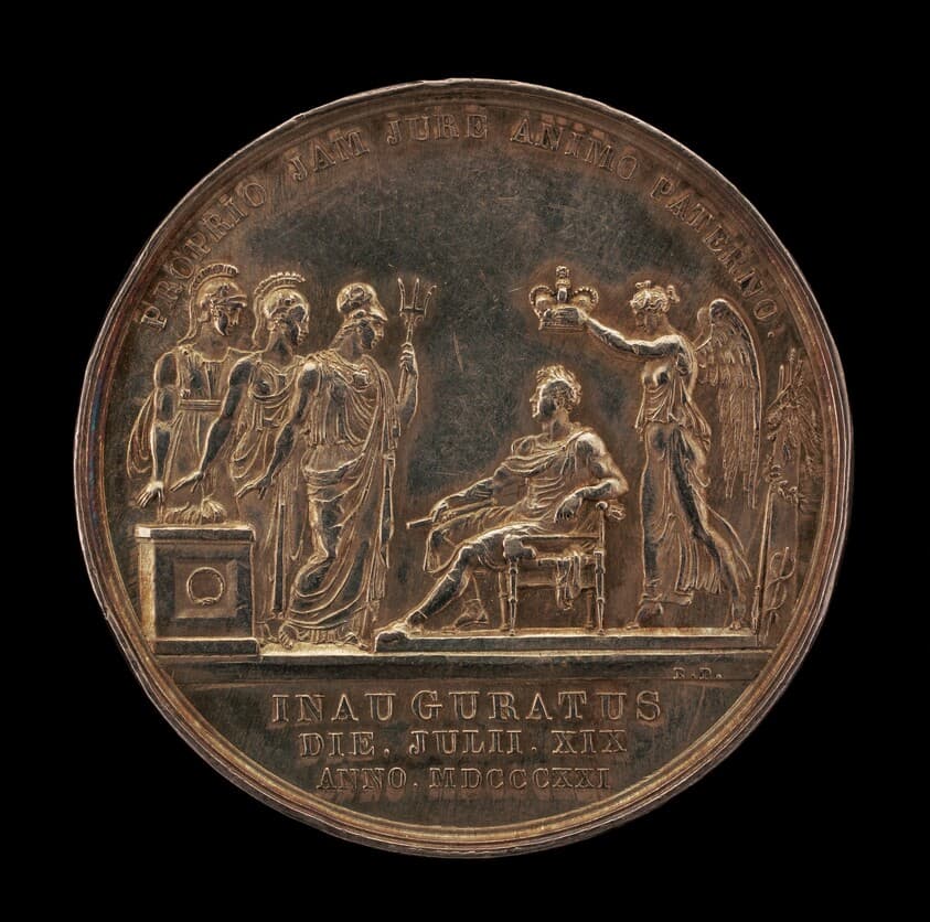 Britannia, Scotia, and Hibernia Offering Thanks for the King's Coronation by Genius [reverse] — Benedetto Pistrucci