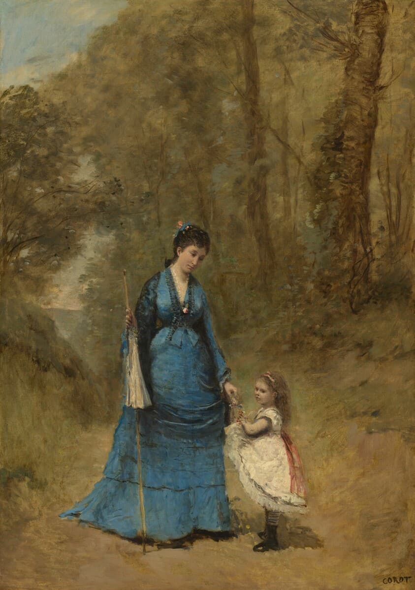 Madame Stumpf and Her Daughter — Jean-Baptiste-Camille Corot