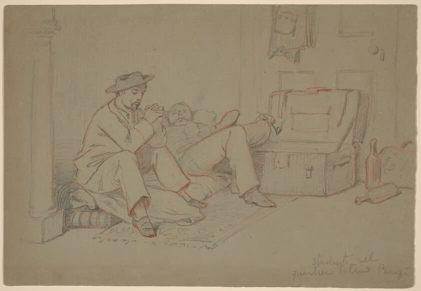 Students in the Latin Quarter, Paris — Elihu Vedder