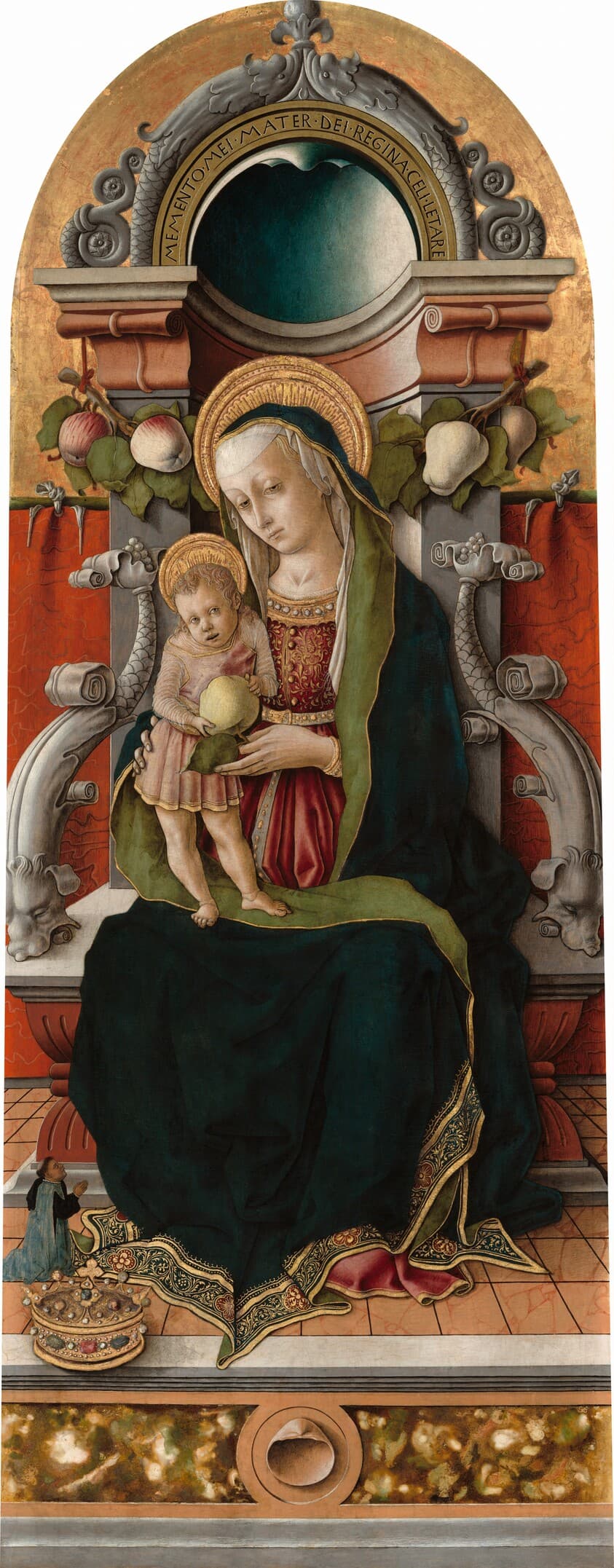 Madonna and Child Enthroned with Donor — Carlo Crivelli