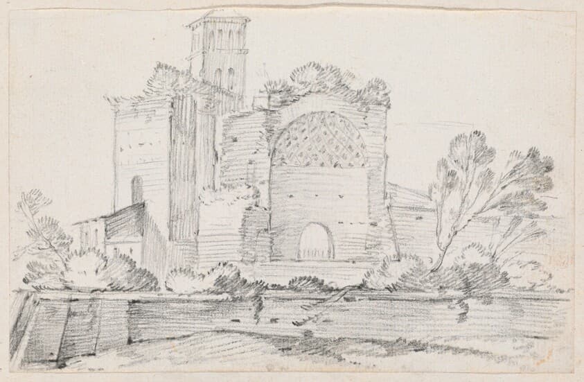 Ruins of the Temple of Venus and Rome in the Forum — Joseph-Marie Vien