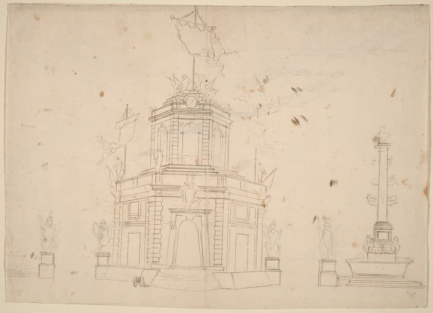 Study for "The Seconda Macchina for the Chinea of 1753: The Quarters of the Royal Militia" — Paolo Posi