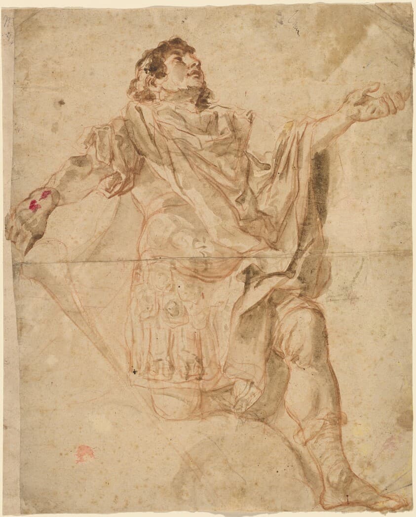 Saint George Kneeling (recto) — Cosmas Damian Asam