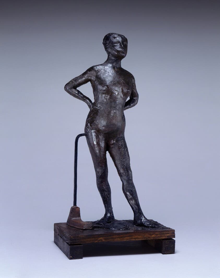 Dancer at Rest, Hands on Her Hips, Left Leg Forward — Edgar Degas