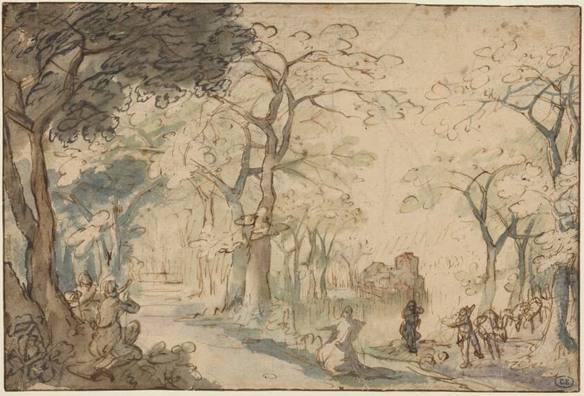 Landscape with Elisha Mocked — David Vinckboons