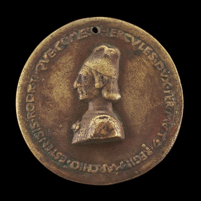 Ercole I d'Este, 1431-1505, Duke of Ferrara, Modena, and Reggio 1471 [obverse] — Baldassare d'Este