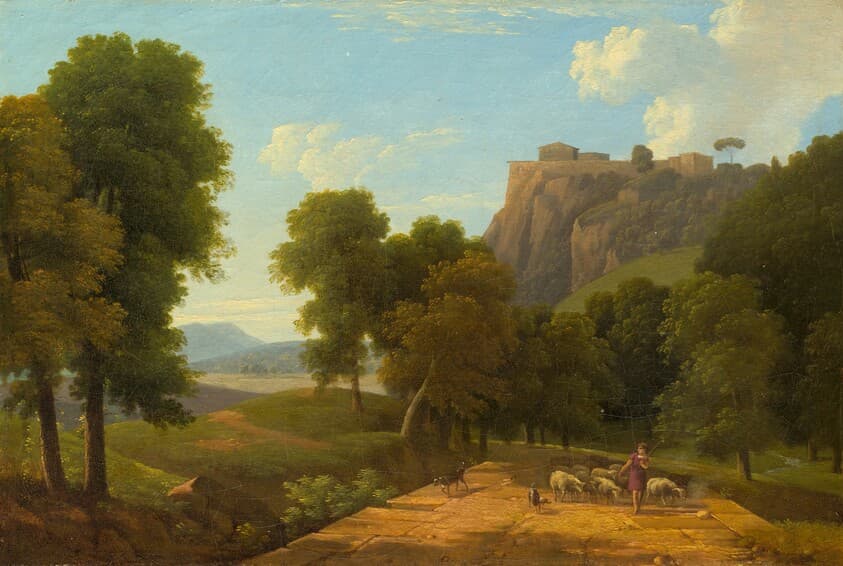 Shepherd with His Flock — Jean-Victor Bertin