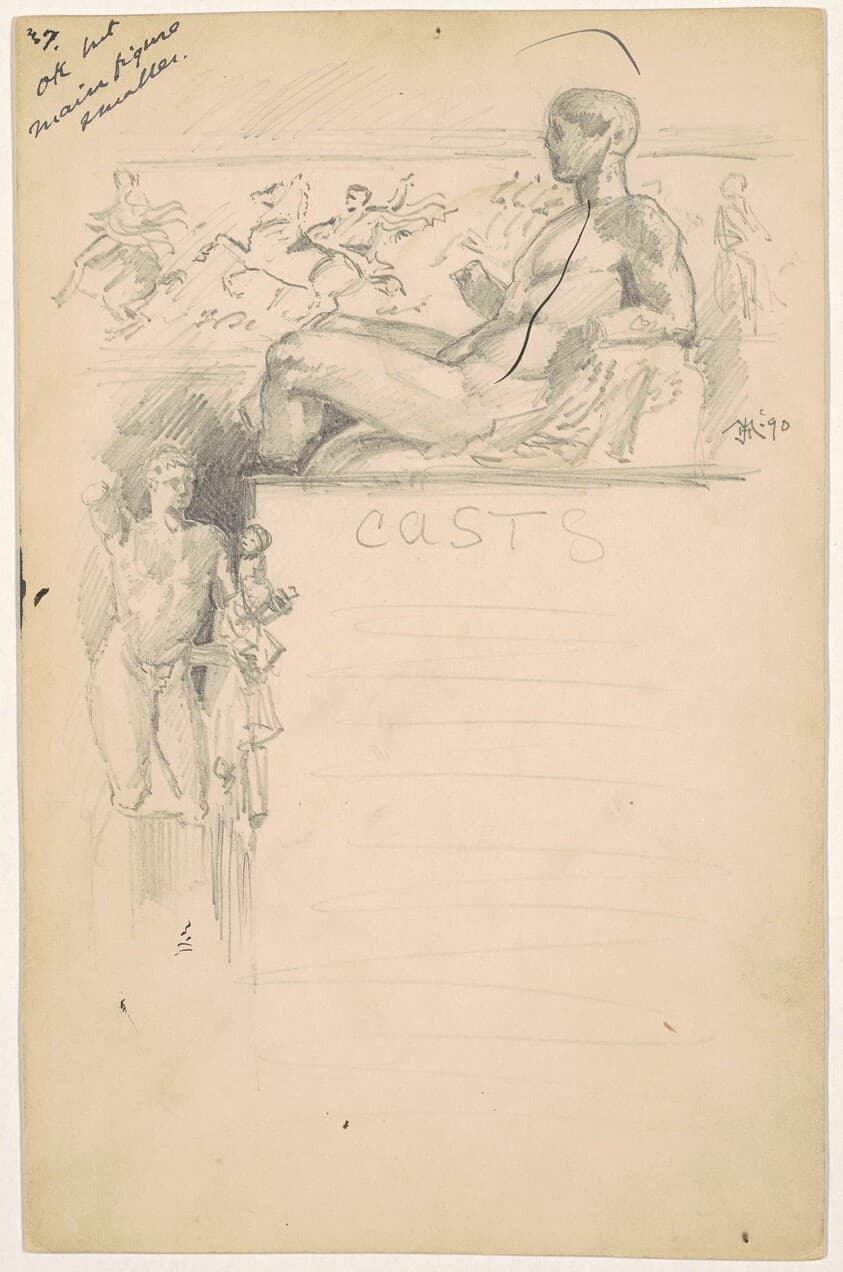 Study for "Casts from Antique Sculpture: The Parthenon" — James Henry Moser